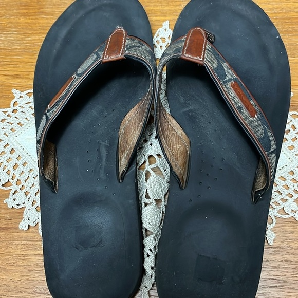 Coach Juliet Leather Flip Flop Size 9 9.5 - Picture 3 of 5